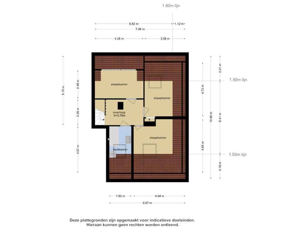 View floorplan of 1e verdieping of Van Stolkweg 25-B