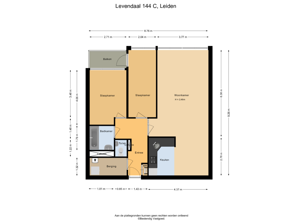 Bekijk plattegrond van Appartement van Levendaal 144-C