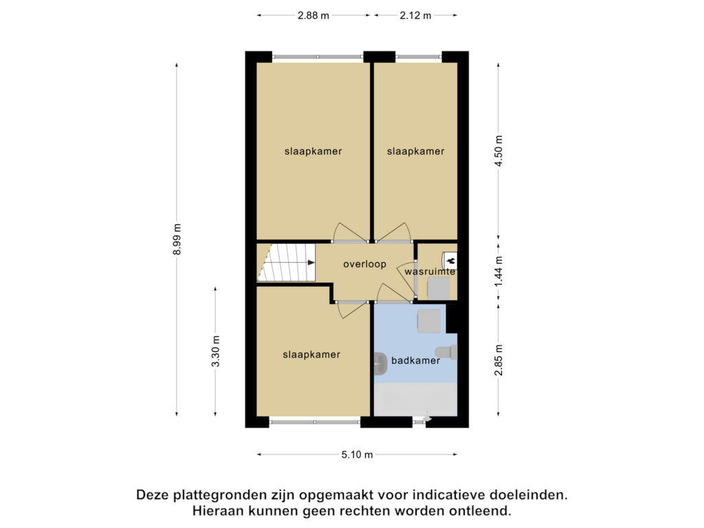 Bekijk plattegrond van 1e verdieping van Gildenlaan 89-A