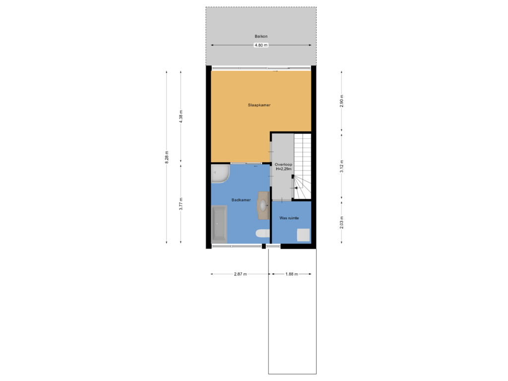 View floorplan of Eerste verdieping of Heulakker 13