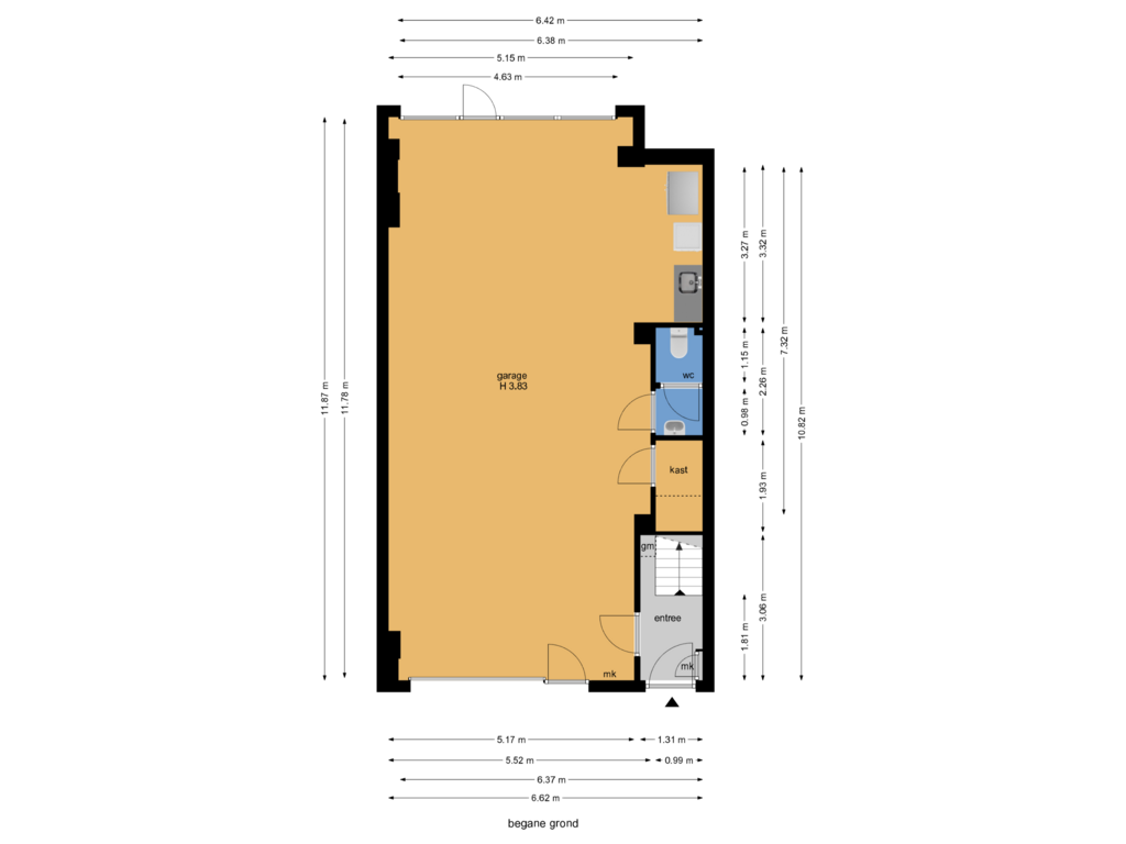 Bekijk plattegrond van begane grond van Willemstraat 65