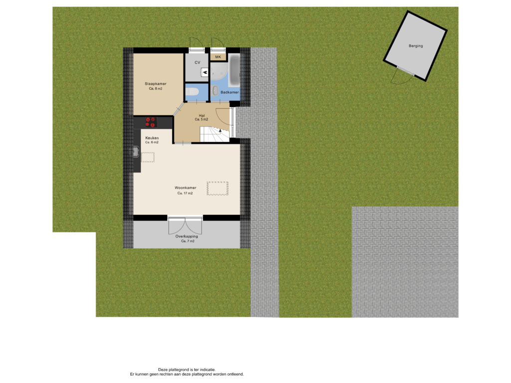 View floorplan of Begane grond + tuin of Veldhuisweg 4-4