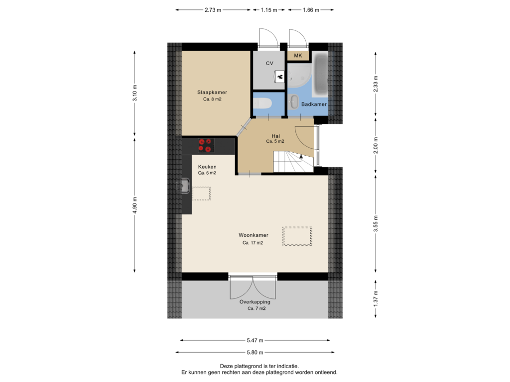 View floorplan of Begane grond of Veldhuisweg 4-4