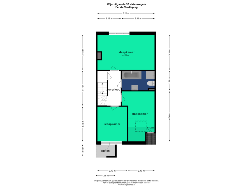 Bekijk plattegrond van EERSTE VERDIEPING van Wijnruitgaarde 37