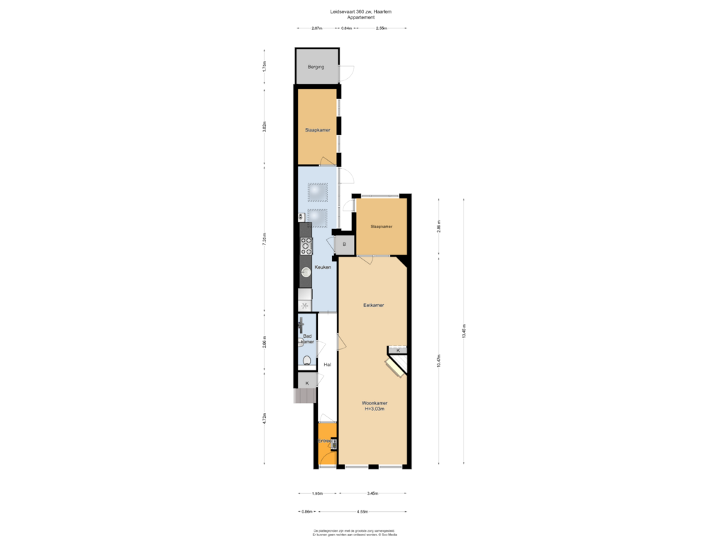 Bekijk plattegrond van Appartement van Leidsevaart 360-ZW