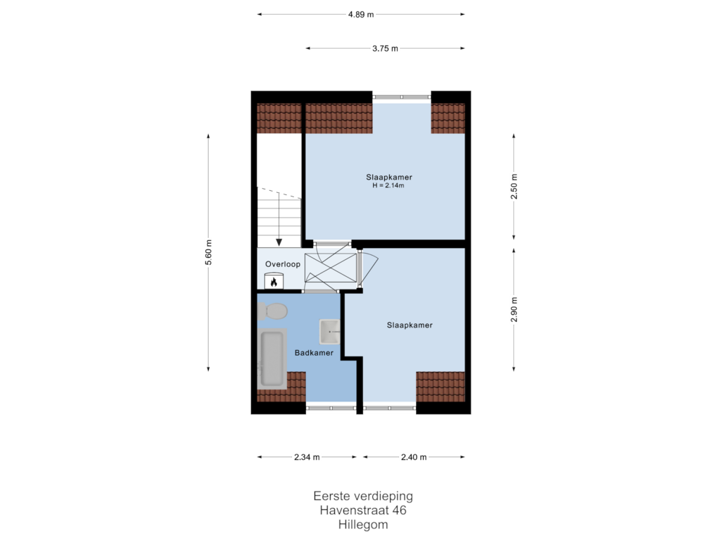 Bekijk plattegrond van Eerste verdieping van Havenstraat 46