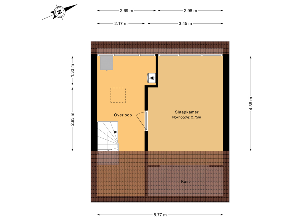 Bekijk plattegrond van 2e verdieping van Pieter de Hooghstraat 10