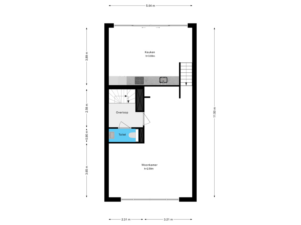 Bekijk plattegrond van 2e Verdieping van Jan Olphert Vaillantlaan 83-B