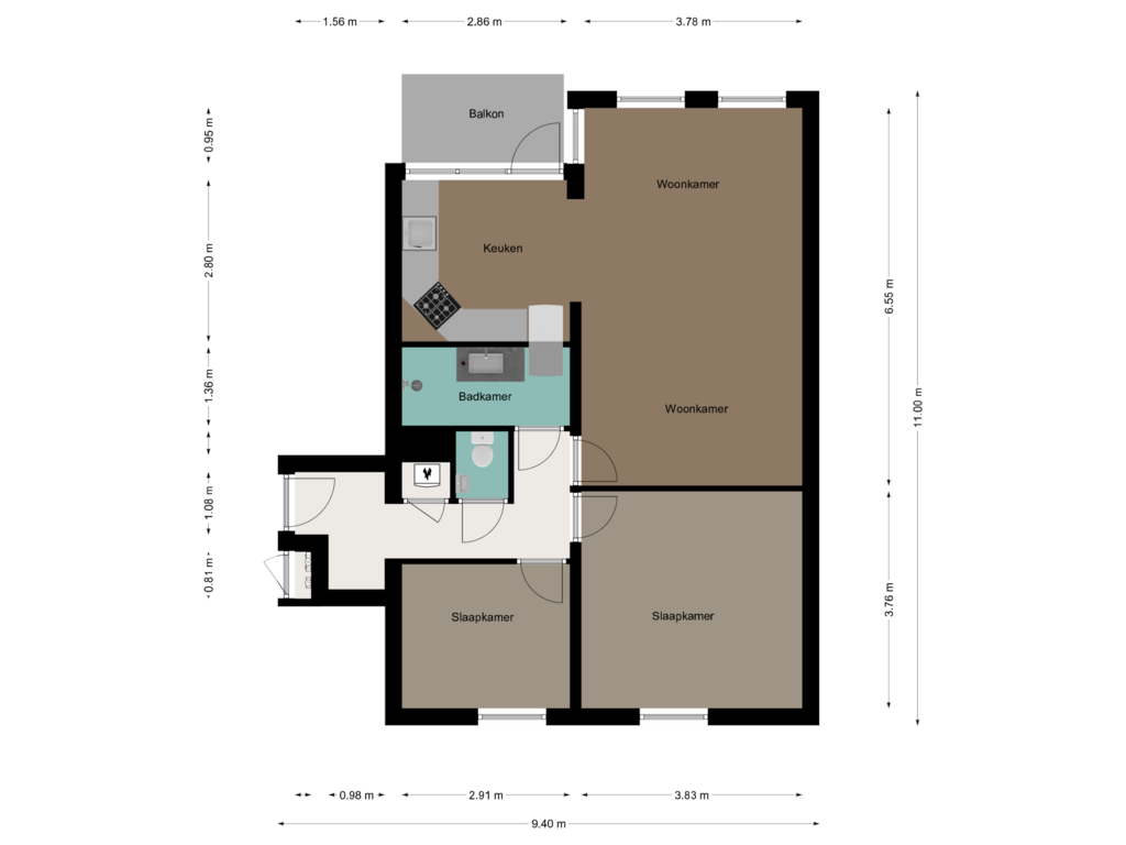 Bekijk plattegrond van 4e Etage van Vinkenstraat 116-A