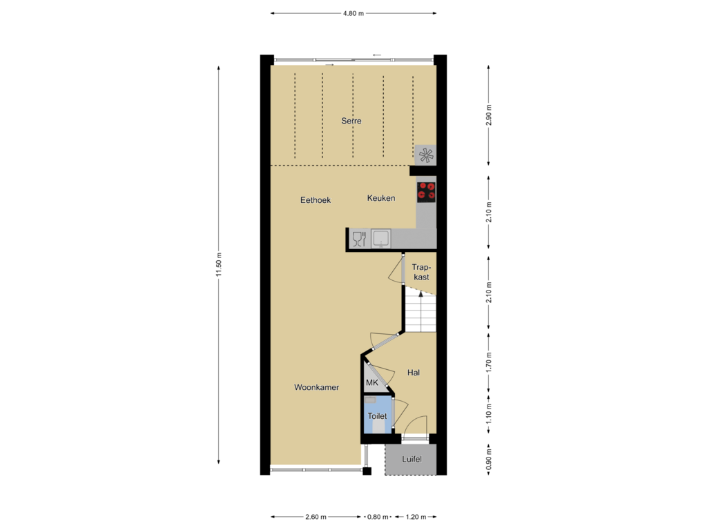 Bekijk plattegrond van Begane grond van Peregaard 12