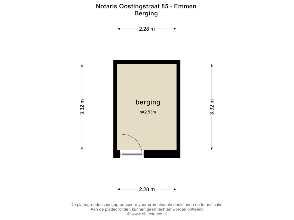 Bekijk plattegrond van BERGING van Notaris Oostingstraat 85