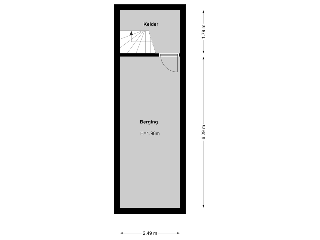 Bekijk plattegrond van Kelder woonhuis van Eemdijk 134