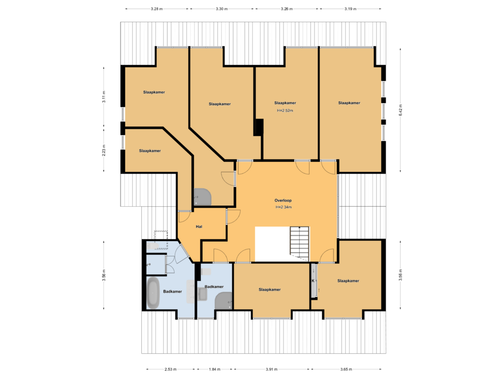 Bekijk plattegrond van Verdieping Woonhuis van Eemdijk 134