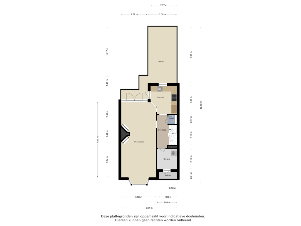 View floorplan of Eerste Verdieping of Marnixstraat 114-RD