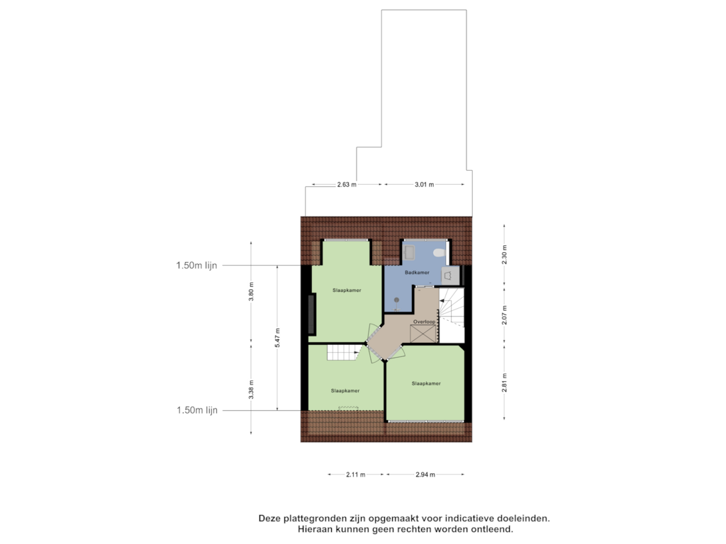 View floorplan of Tweede Verdieping of Marnixstraat 114-RD