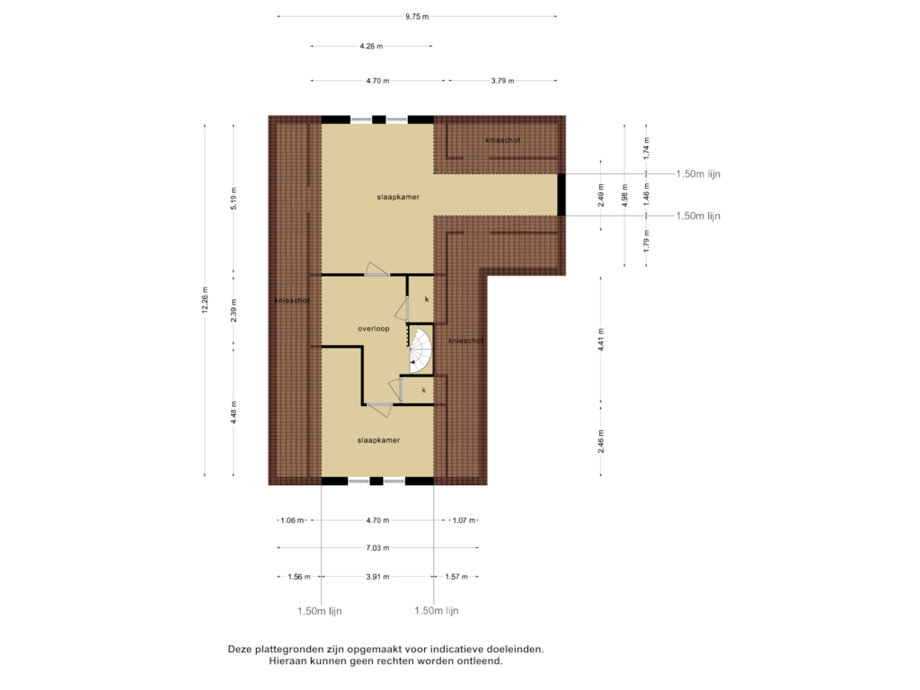 View floorplan of 1e verdieping of Marisbaan 5