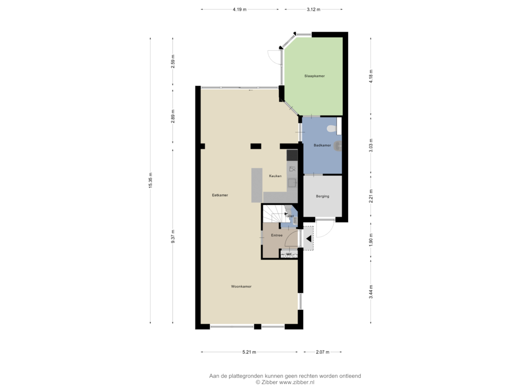 Bekijk plattegrond van Begane grond van Hornstraat 15