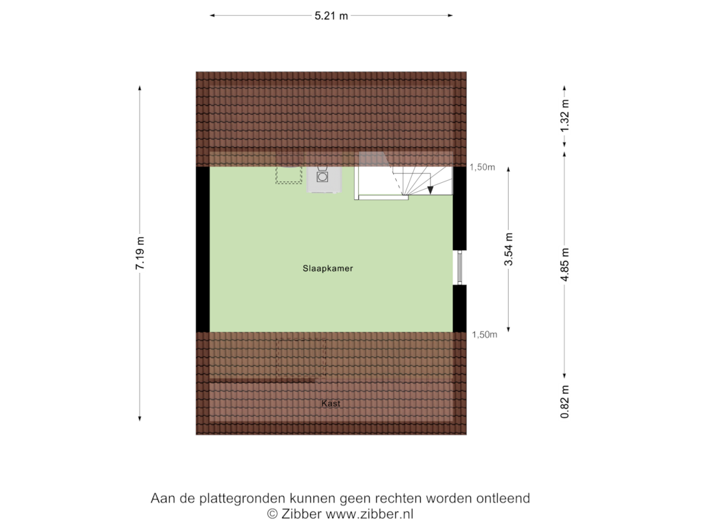 Bekijk plattegrond van Tweede verdieping van Hornstraat 15