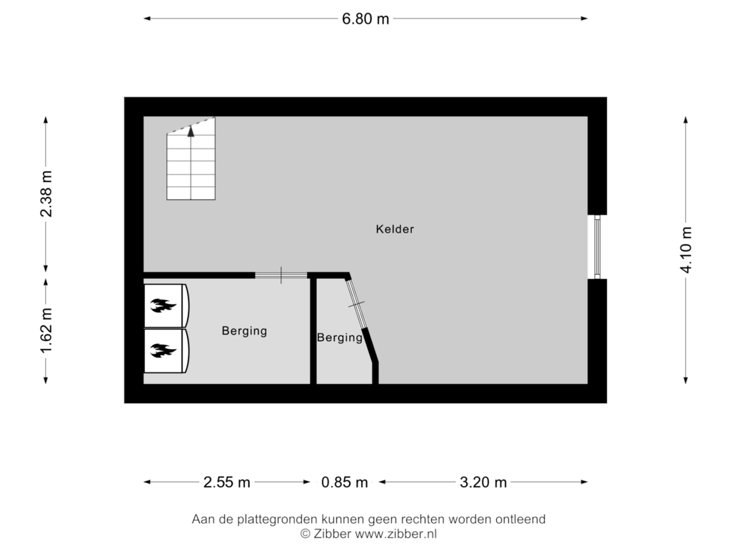 Bekijk plattegrond van Kelder van Tiekeweg 13