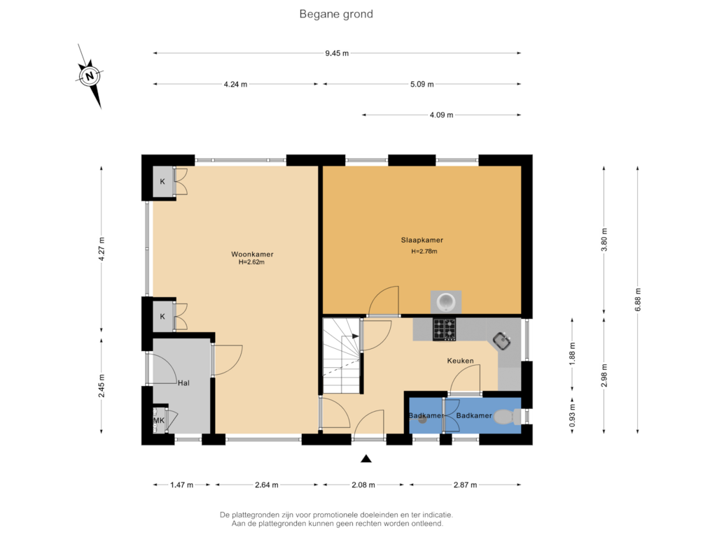 View floorplan of Begane grond of L.R. Beijnenlaan 5