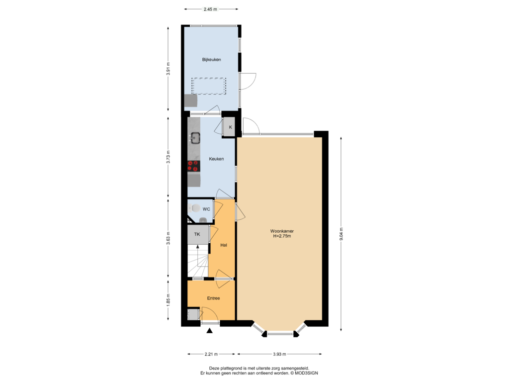 Bekijk plattegrond van Begane Grond van Hugo de Grootlaan 14