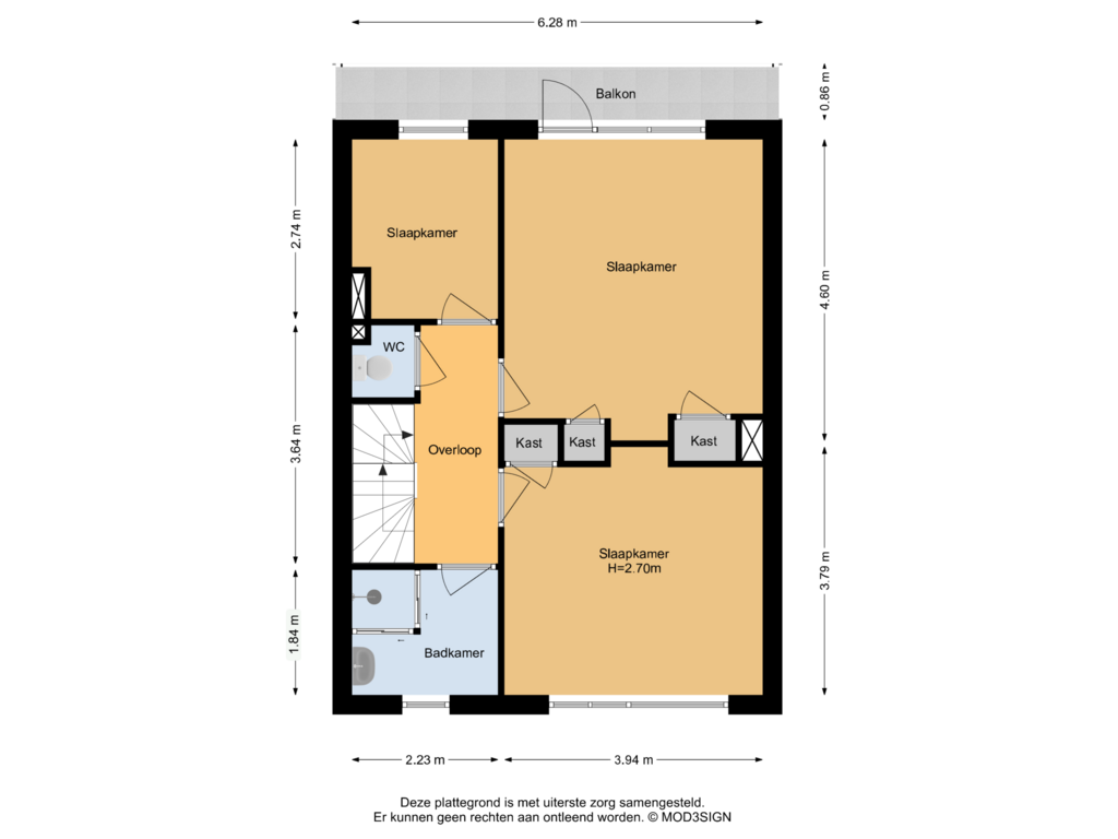 Bekijk plattegrond van 1e Verdieping van Hugo de Grootlaan 14