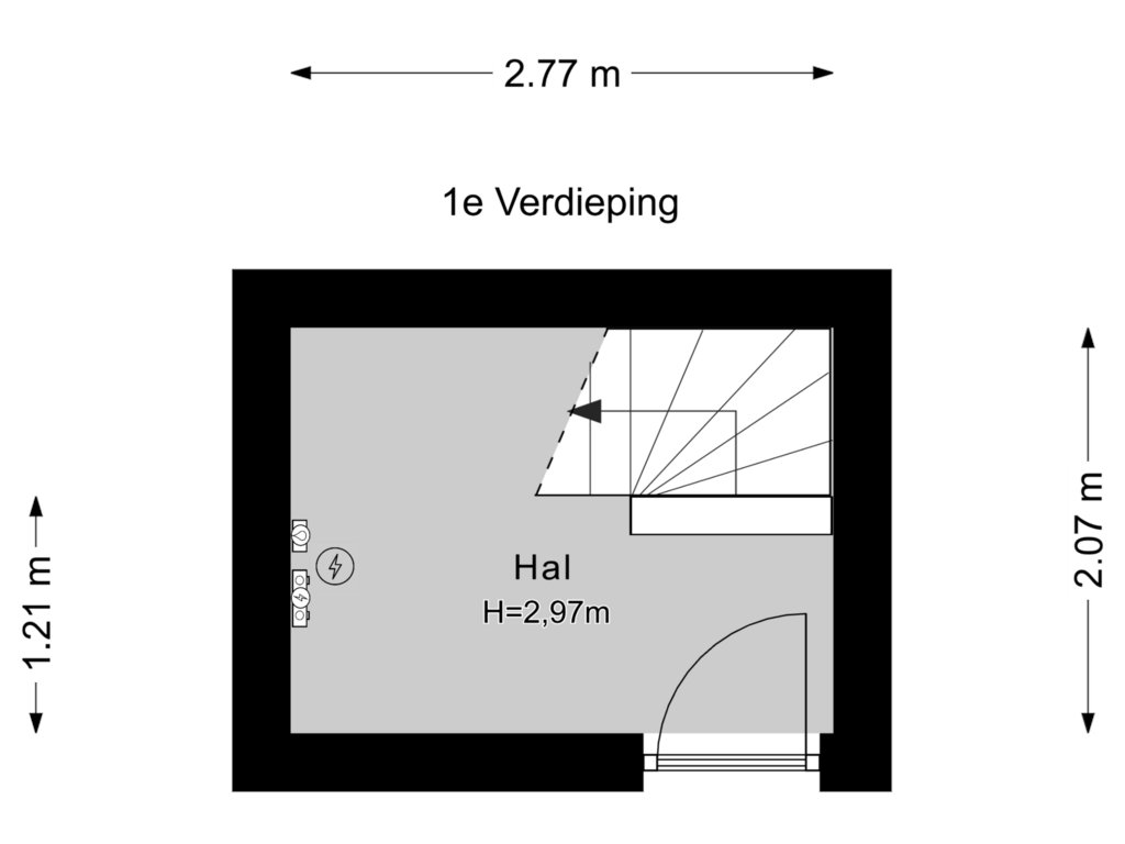 Bekijk plattegrond van 1e Verdieping van Notenplein 25