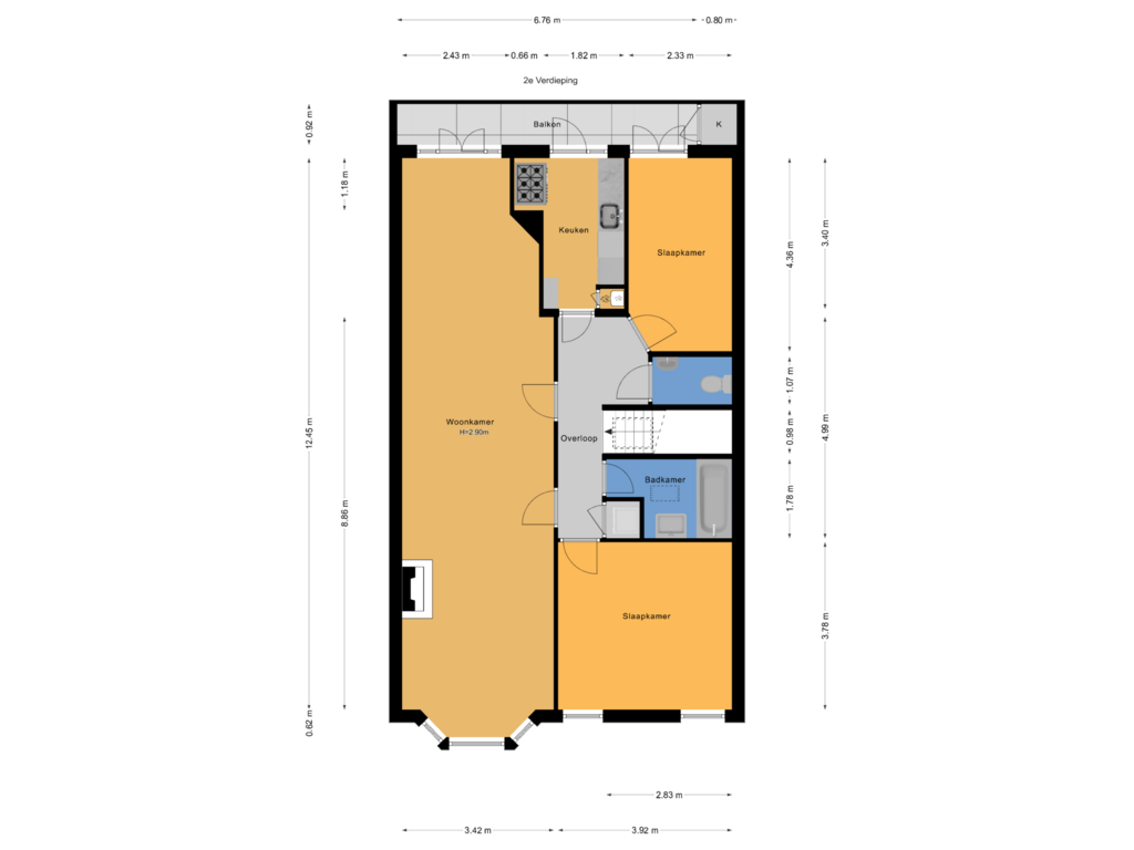 Bekijk plattegrond van 2e Verdieping van Notenplein 25