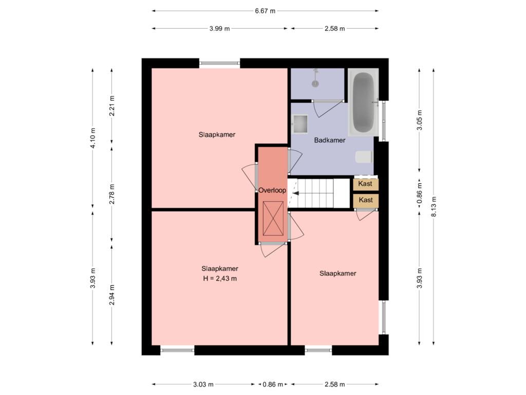 Bekijk plattegrond van 1e verdieping van Merkelbeekerstraat 74