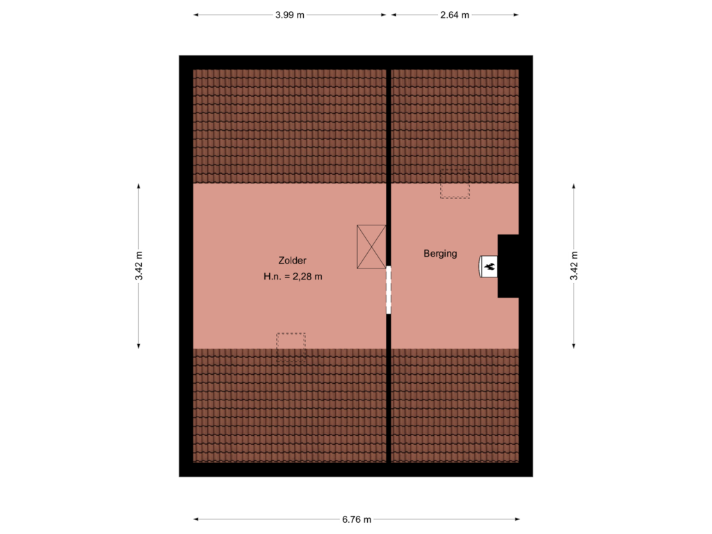 Bekijk plattegrond van Zolder van Merkelbeekerstraat 74