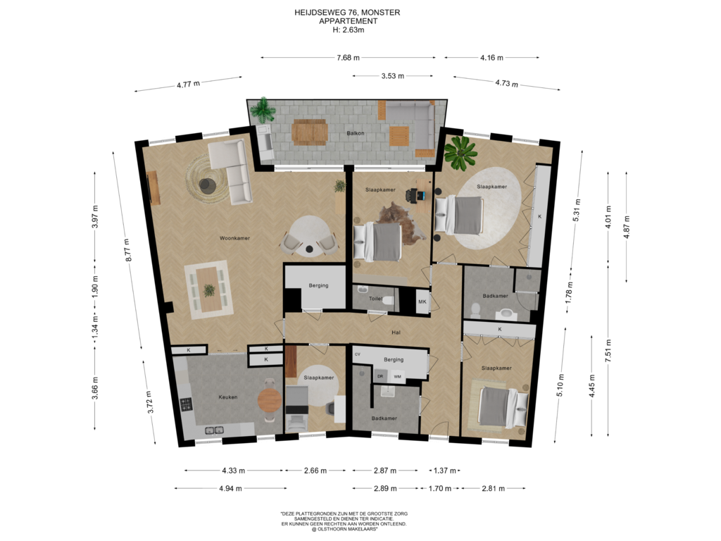 View floorplan of Appartement of Heijdseweg 76