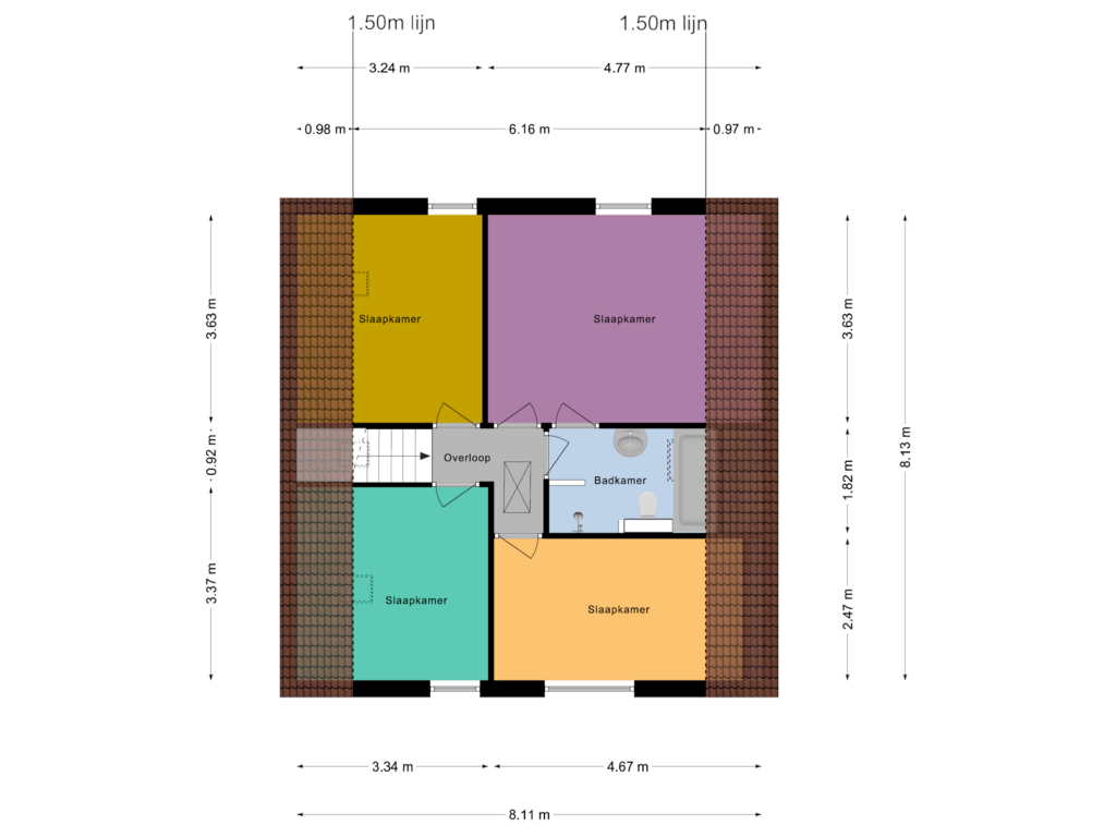 Bekijk plattegrond van Eerste Verdieping van Bovenakker 59