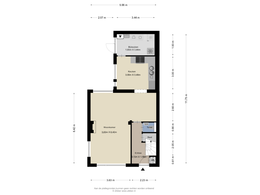 Bekijk plattegrond van Begane grond van Hoolstraat 35