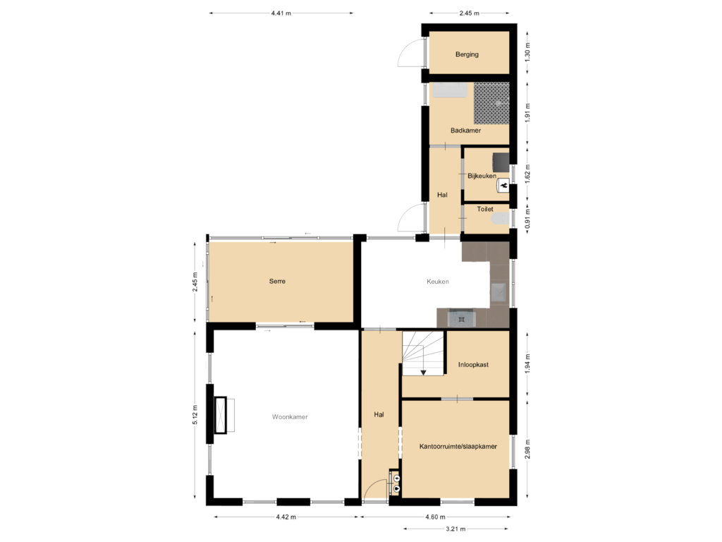 View floorplan of Begane grond of Minderbroederstraat 49