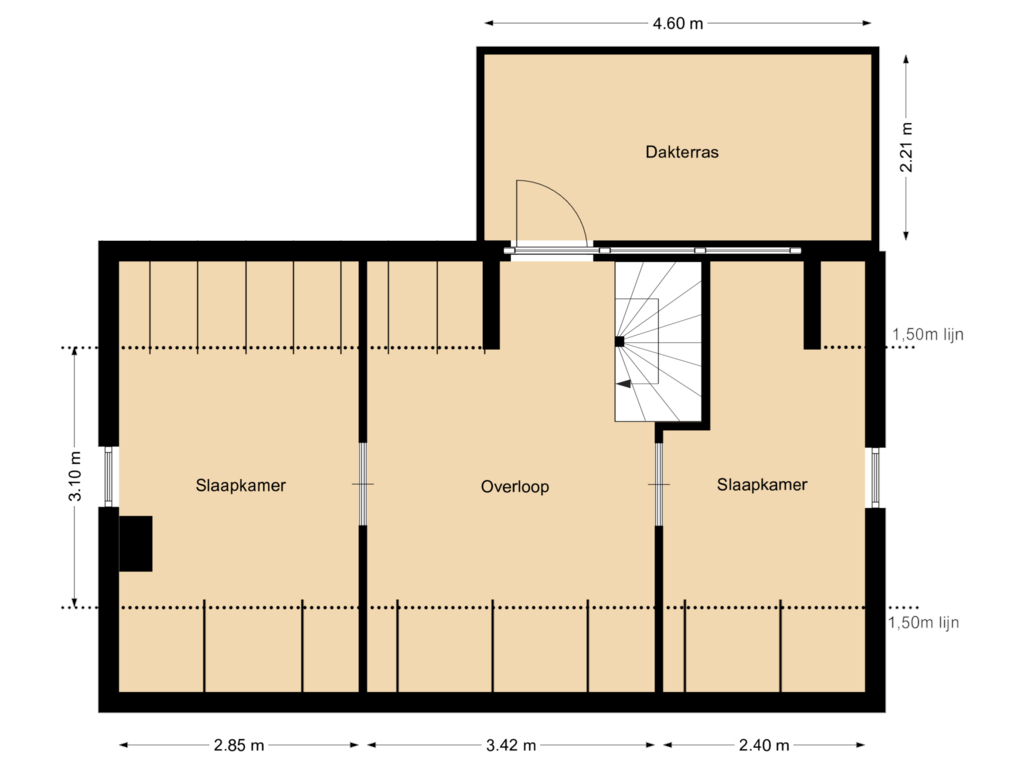 View floorplan of Etage of Minderbroederstraat 49