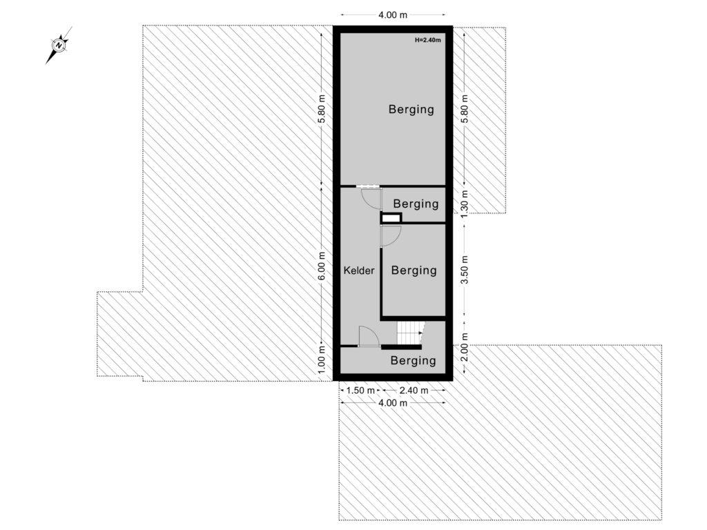 Bekijk plattegrond van Kelder van Burgemeester Kuiperslaan 15