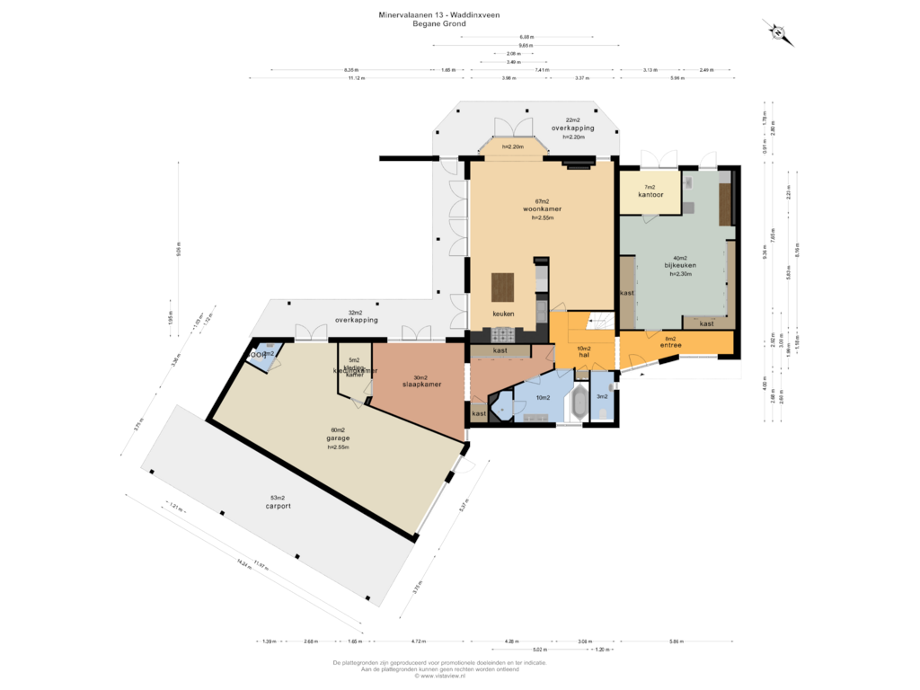 Bekijk plattegrond van BEGANE GROND van Minervalaan 13