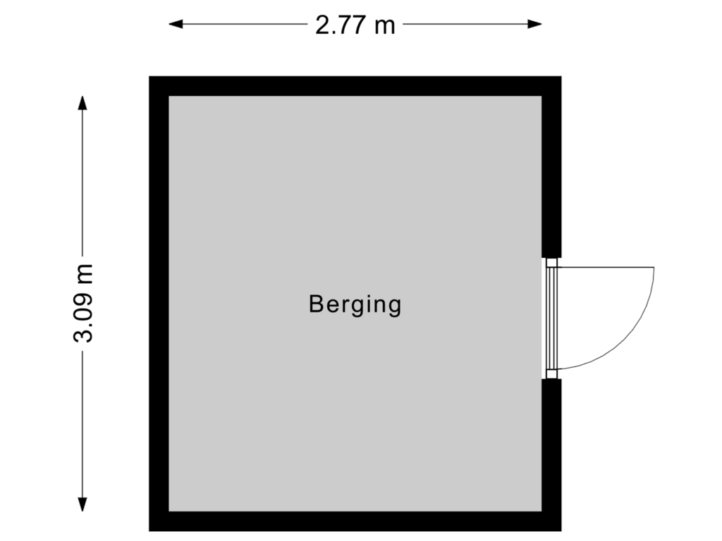 View floorplan of Berging of van Leeuwenhoekstraat 3