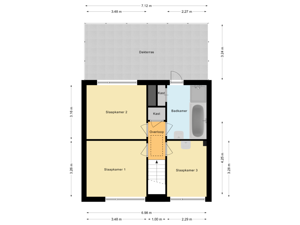 Bekijk plattegrond van Eerste verdieping van Margrietstraat 3