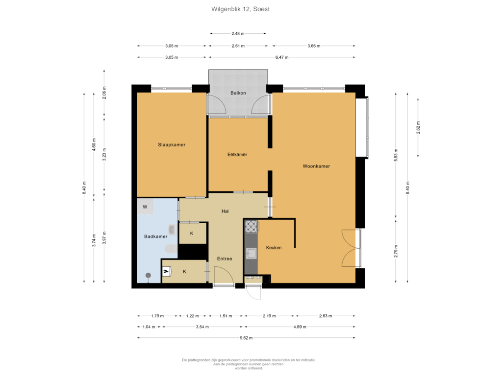 Bekijk plattegrond van Verdieping van Wilgenblik 12