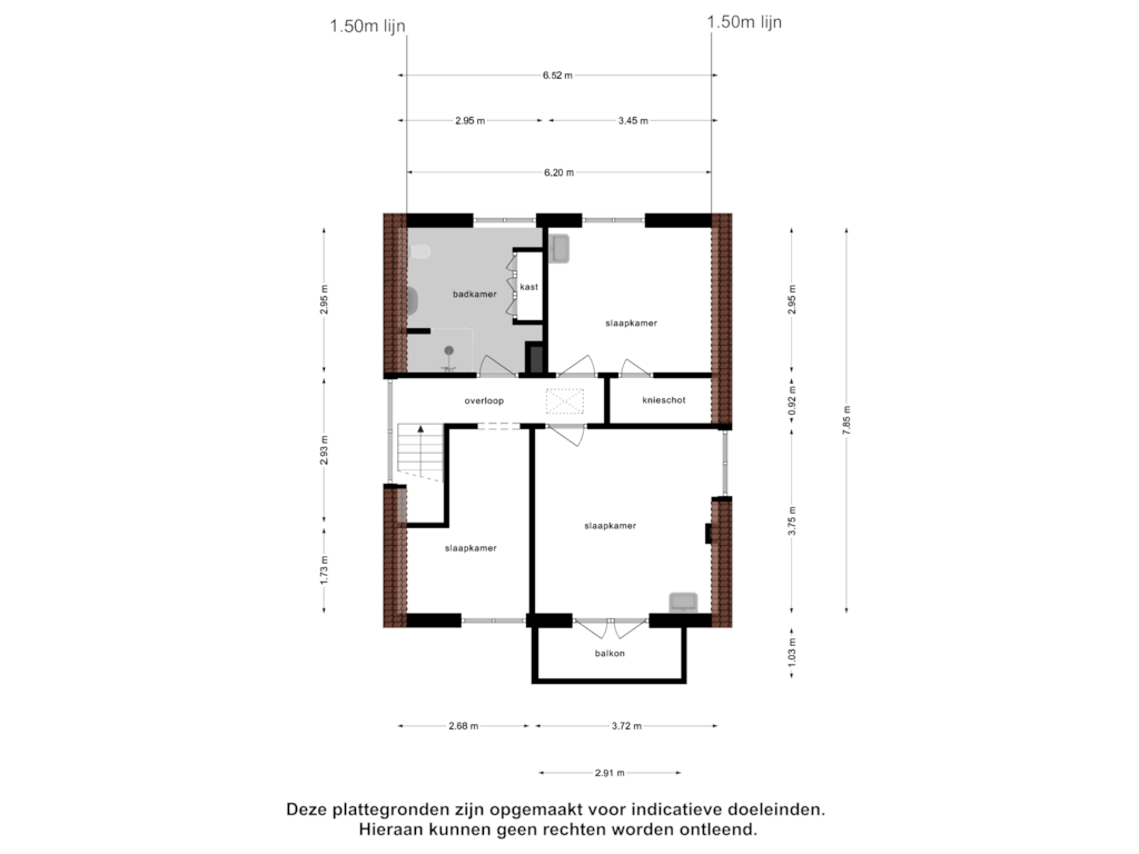 Bekijk plattegrond van Eerste Verdieping van Noordweg 52