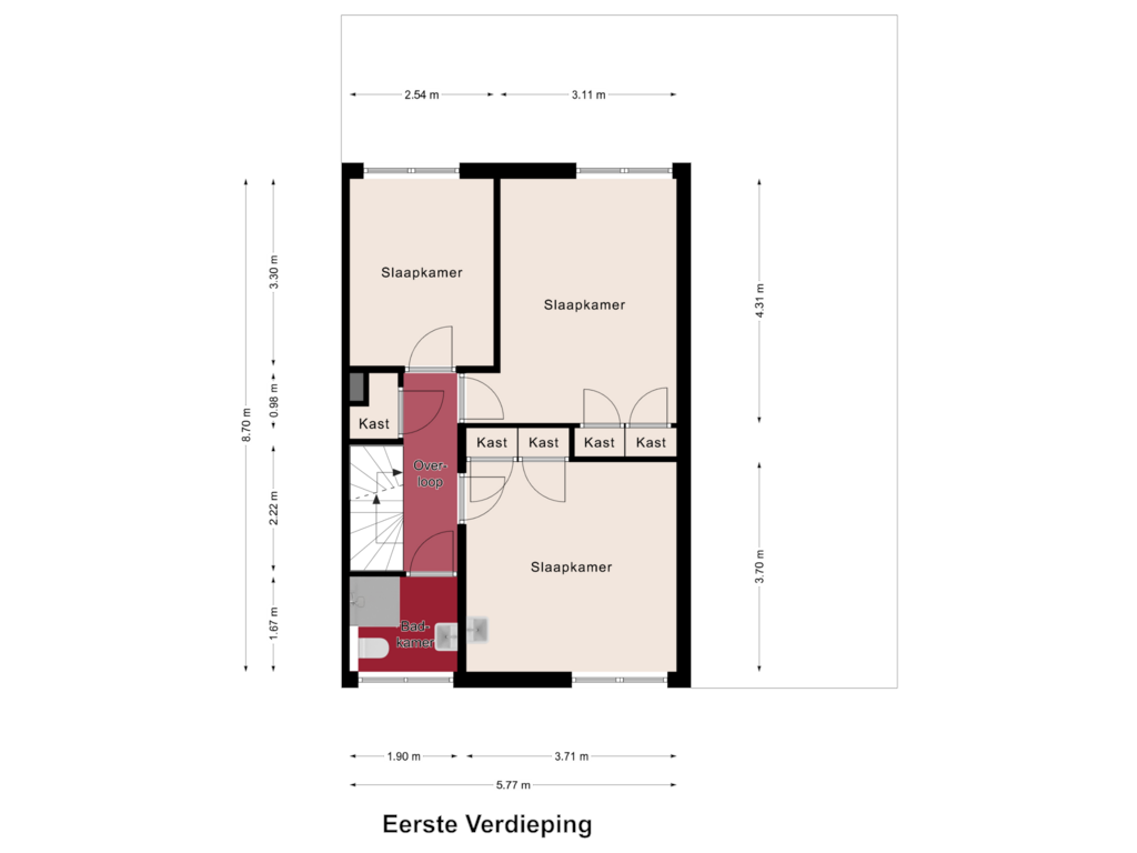 Bekijk plattegrond van Eerste Verdieping van Saksen Weimarstraat 15