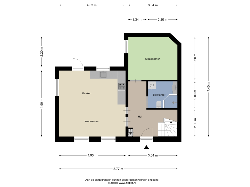 Bekijk plattegrond van Begane grond van Klavetterstraat 8