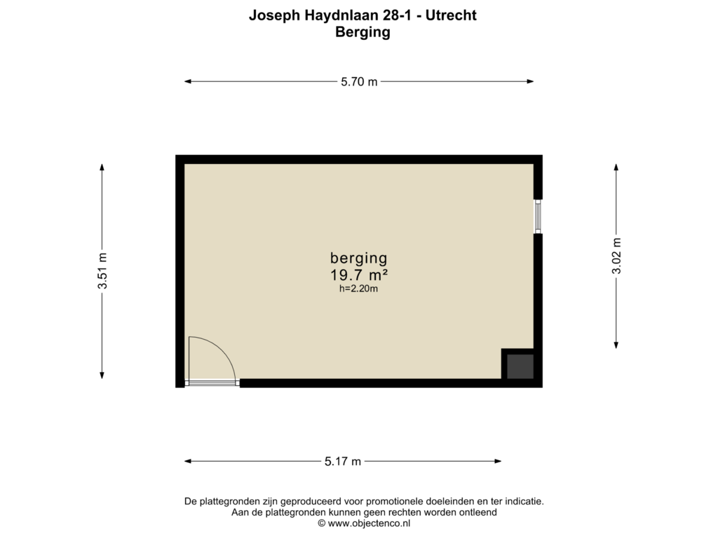 Bekijk plattegrond van BERGING van Joseph Haydnlaan 28-1