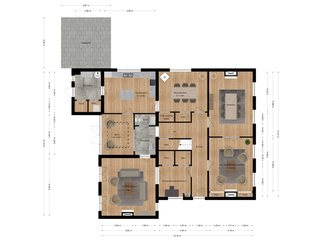 Bekijk plattegrond van Begane grond van Plantagebaan 221