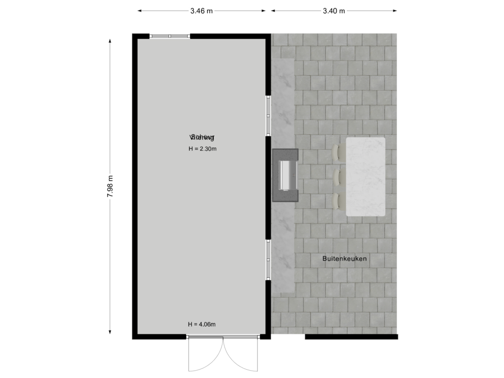 Bekijk plattegrond van Berging van Plantagebaan 221