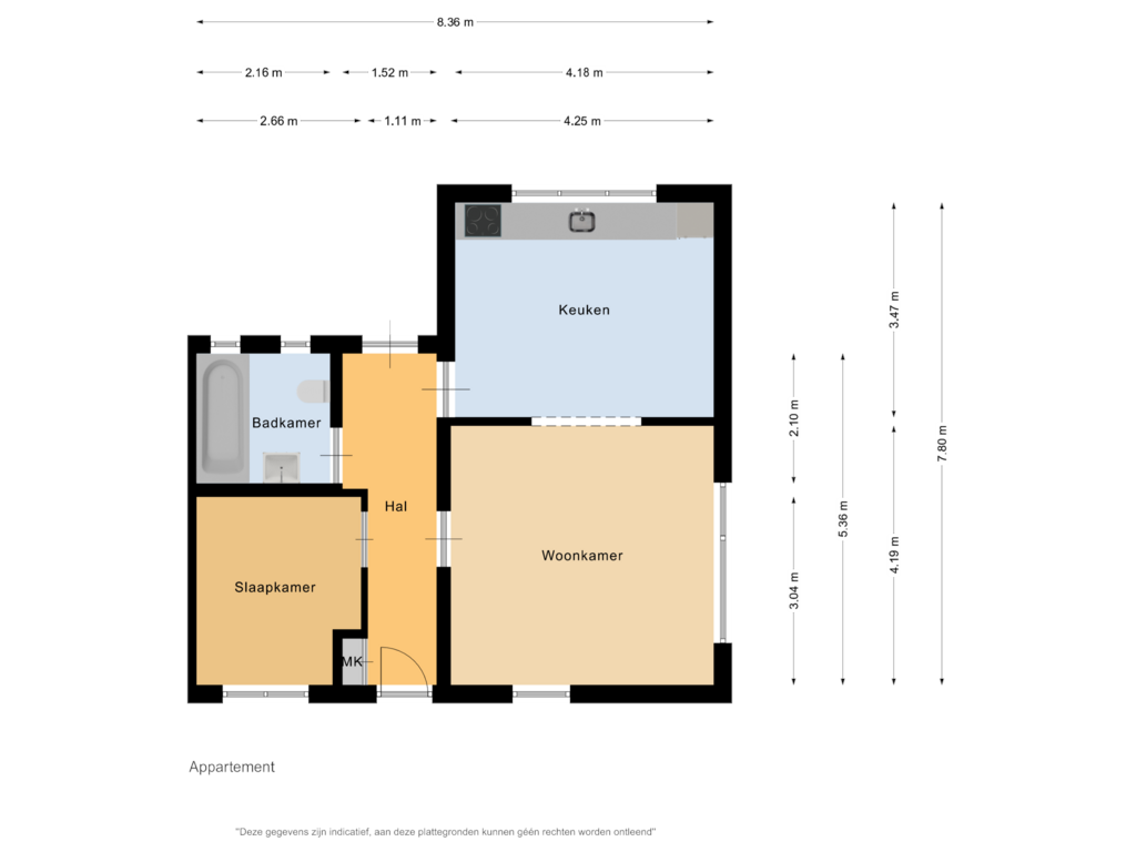 Bekijk plattegrond van Appartement van Dijckmansstraat 2-N