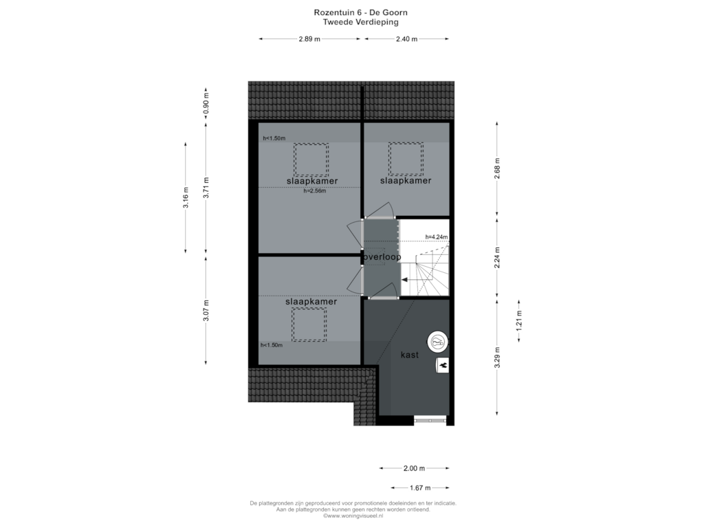 Bekijk plattegrond van TWEEDE VERDIEPING van Rozentuin 6