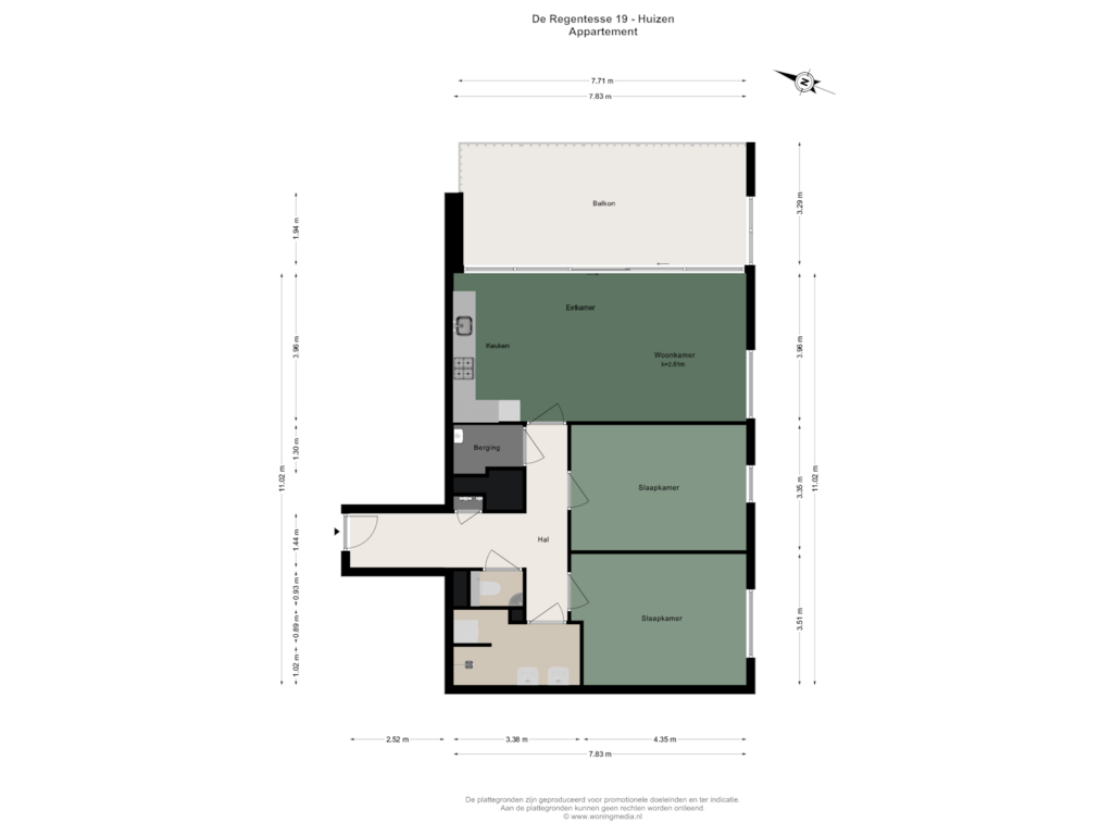 View floorplan of Appartement of De Regentesse 19