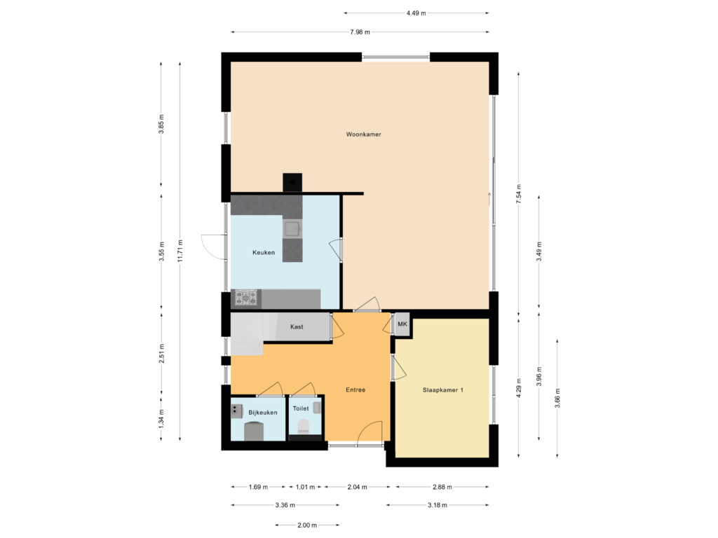 View floorplan of Begane grond of Choristenpad 55